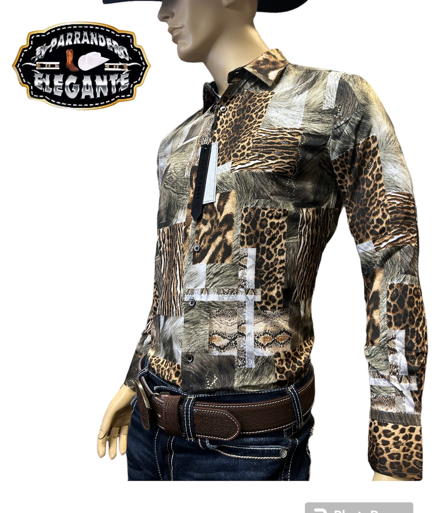 Camisa con diseño para caballero Leopardo